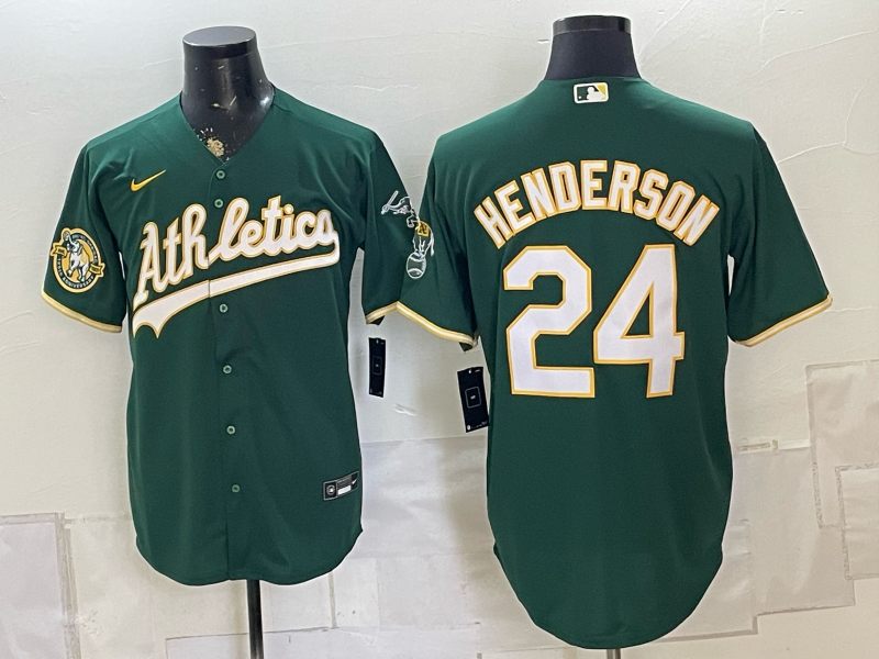 Men Oakland Athletics #24 Henderson green Nike 2026 MLB Jersey 082800421